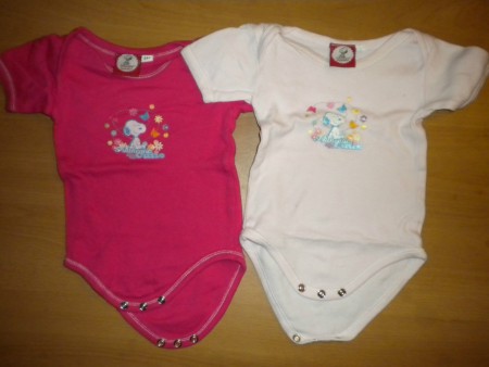 Lot de 2 bodys rose Snoopy (REF 8V6)
